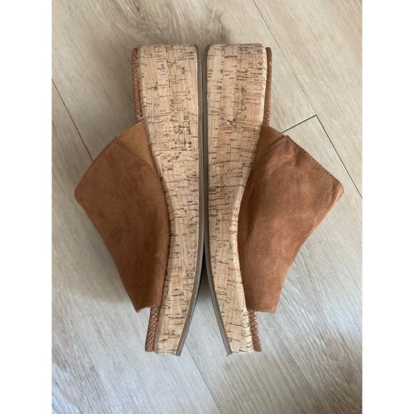 Circus by Sam Edelman Sylvia cork wedge slide sandal women’s 9.5 brown leather - Picture 4 of 7